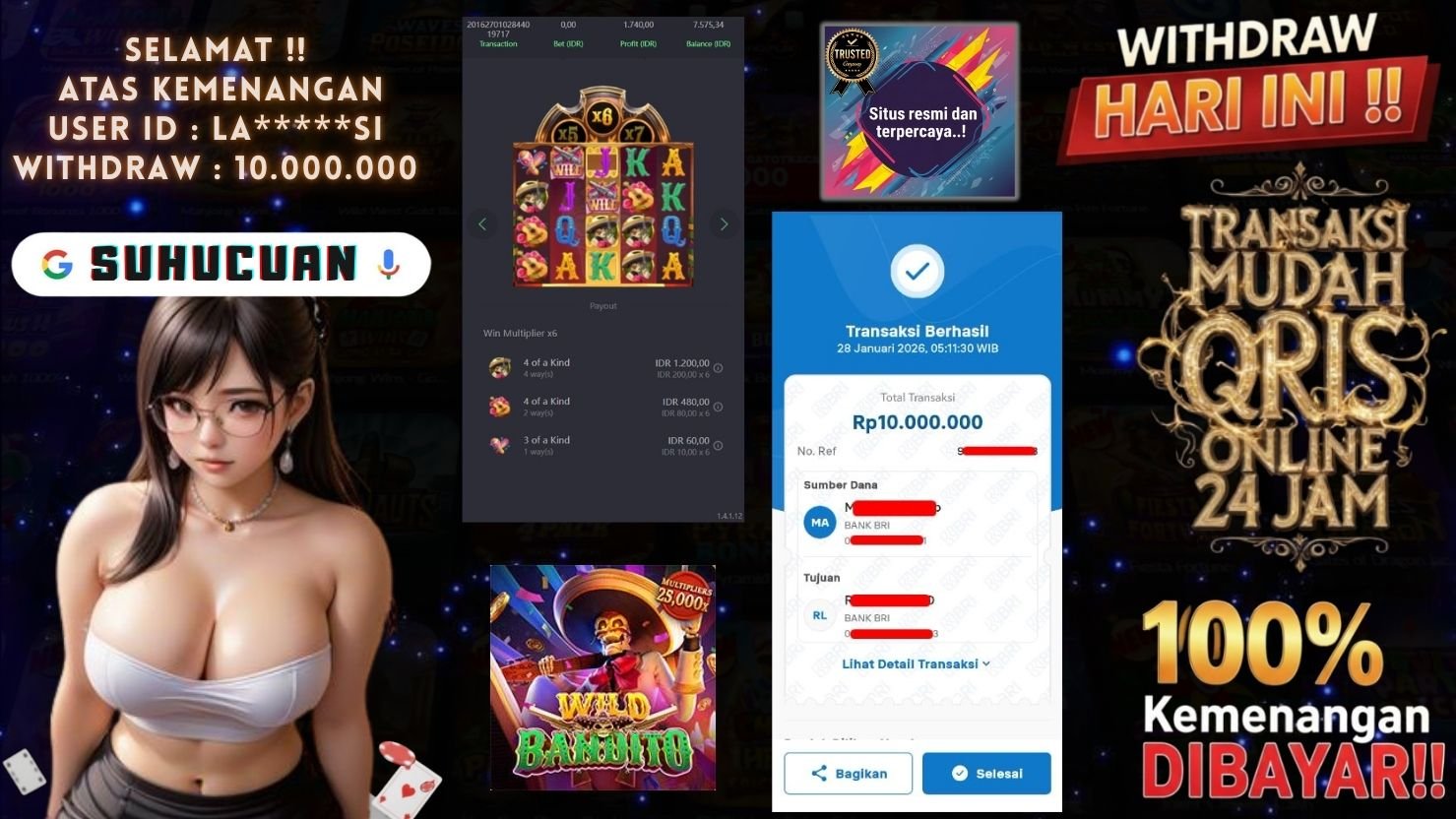 SUHUCUAN JACKPOT SLOT WILD BANDITO